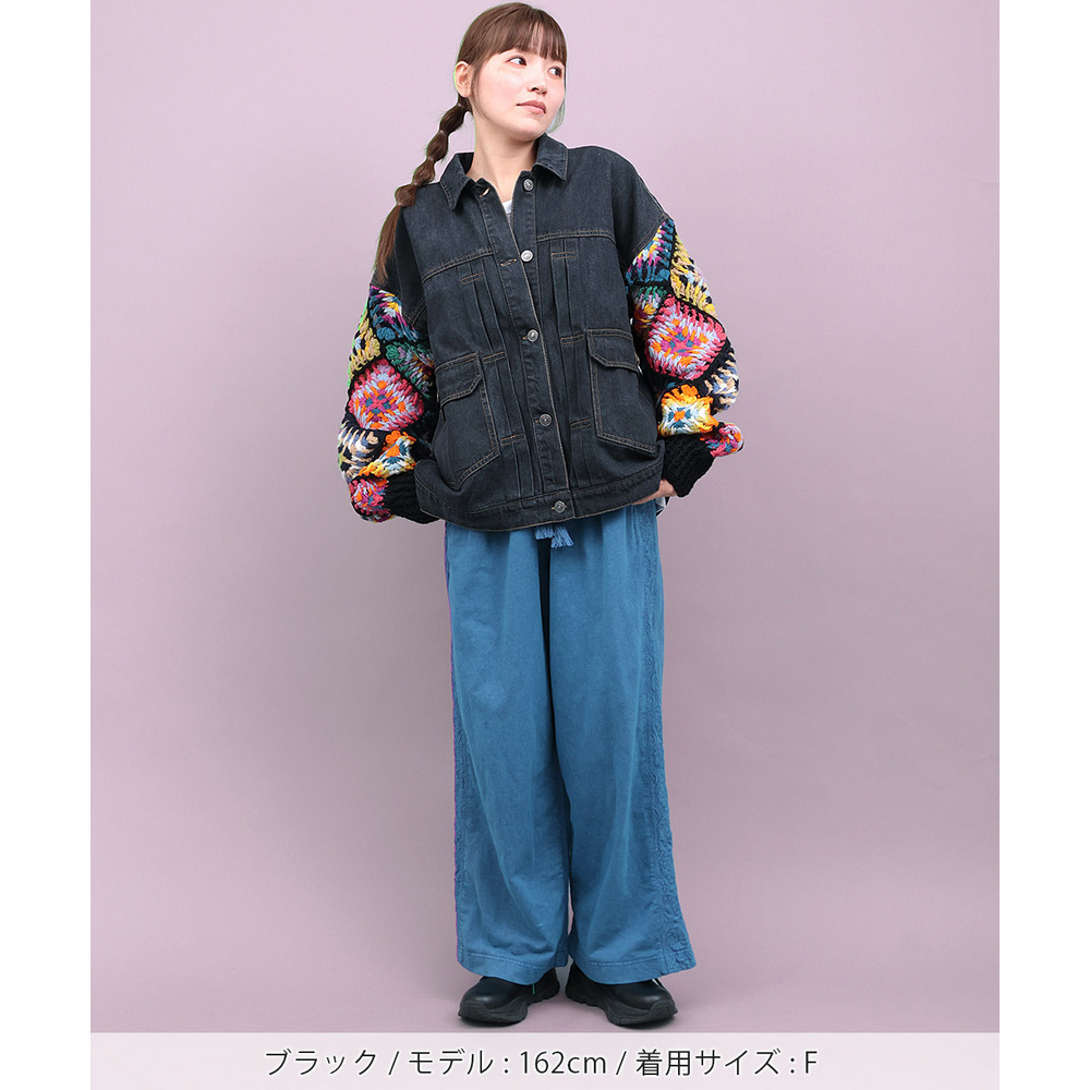 Rico ハンドクロシェスリーブデニムジャケット4