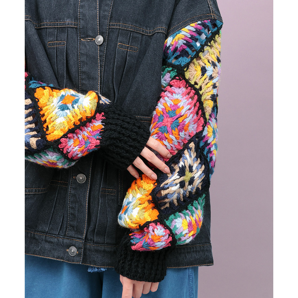 Rico ハンドクロシェスリーブデニムジャケット6