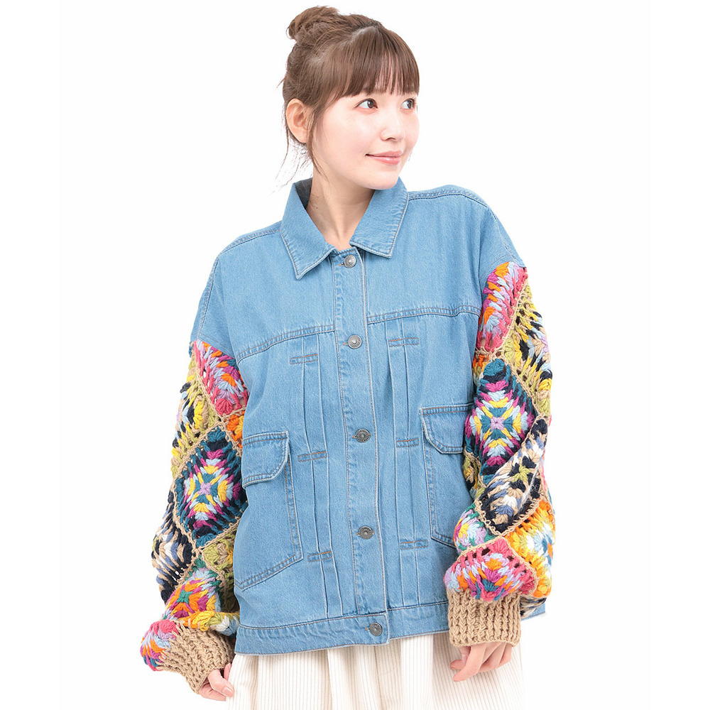 Rico ハンドクロシェスリーブデニムジャケット7