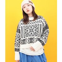 Orale! バンダナ柄ジャカードニットプルオーバー