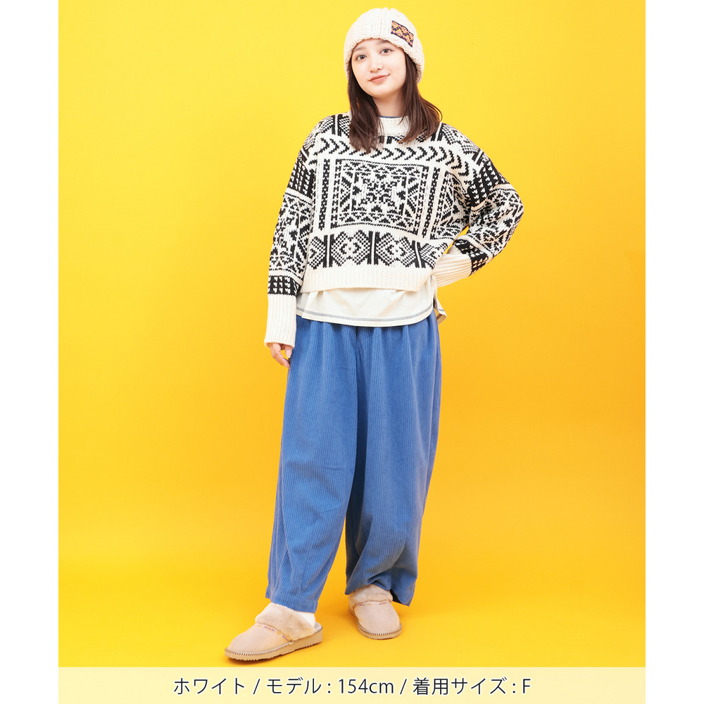 Orale! バンダナ柄ジャカードニットプルオーバー1
