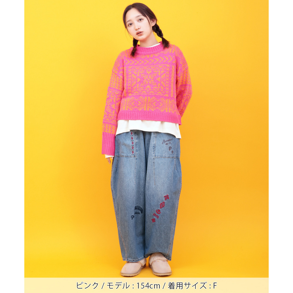 Orale! バンダナ柄ジャカードニットプルオーバー3