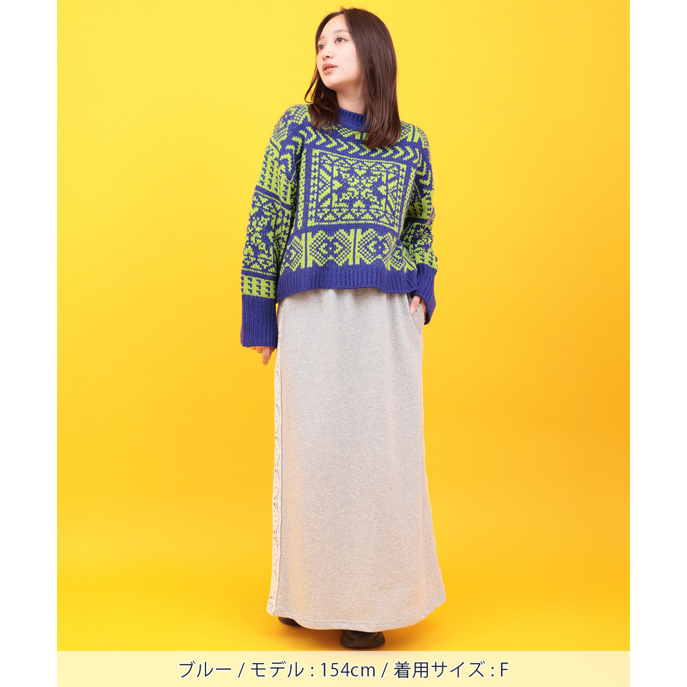 Orale! バンダナ柄ジャカードニットプルオーバー5