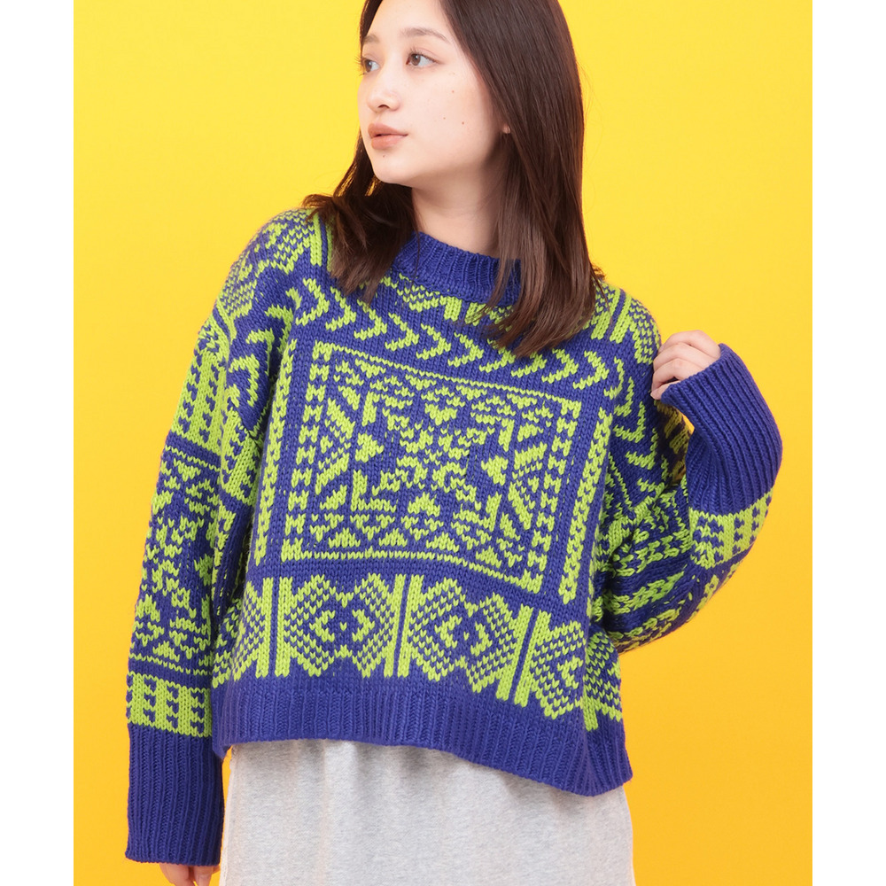 Orale! バンダナ柄ジャカードニットプルオーバー6