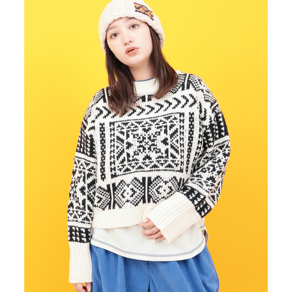 Orale! バンダナ柄ジャカードニットプルオーバー1