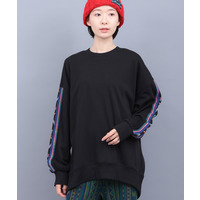 裏シャギーボア刺繍ポカクルーネックプルオーバー