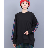 裏シャギーボア刺繍ポカクルーネックプルオーバー