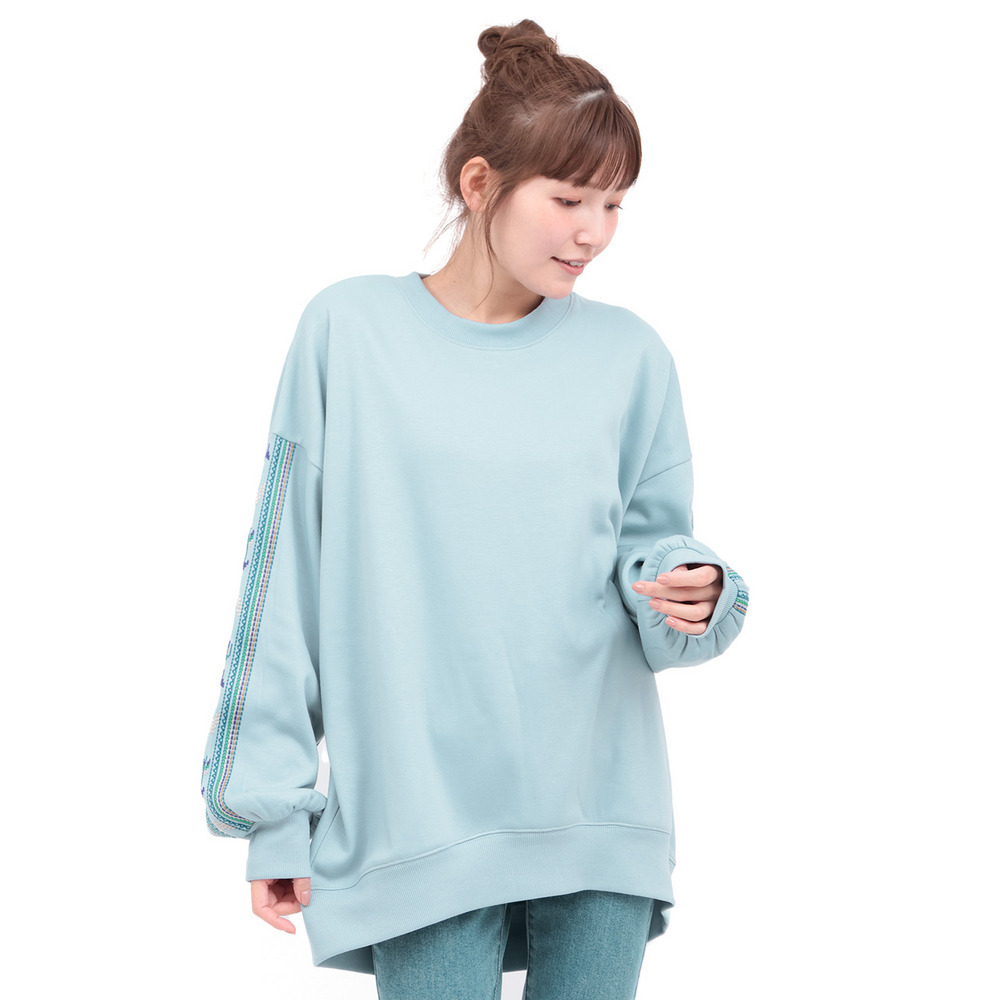 裏シャギーボア刺繍ポカクルーネックプルオーバー8