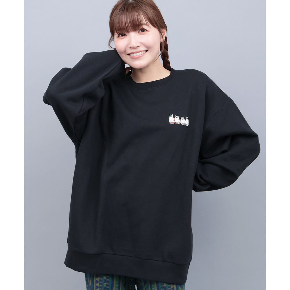 おばけネコ裏起毛プルオーバー5