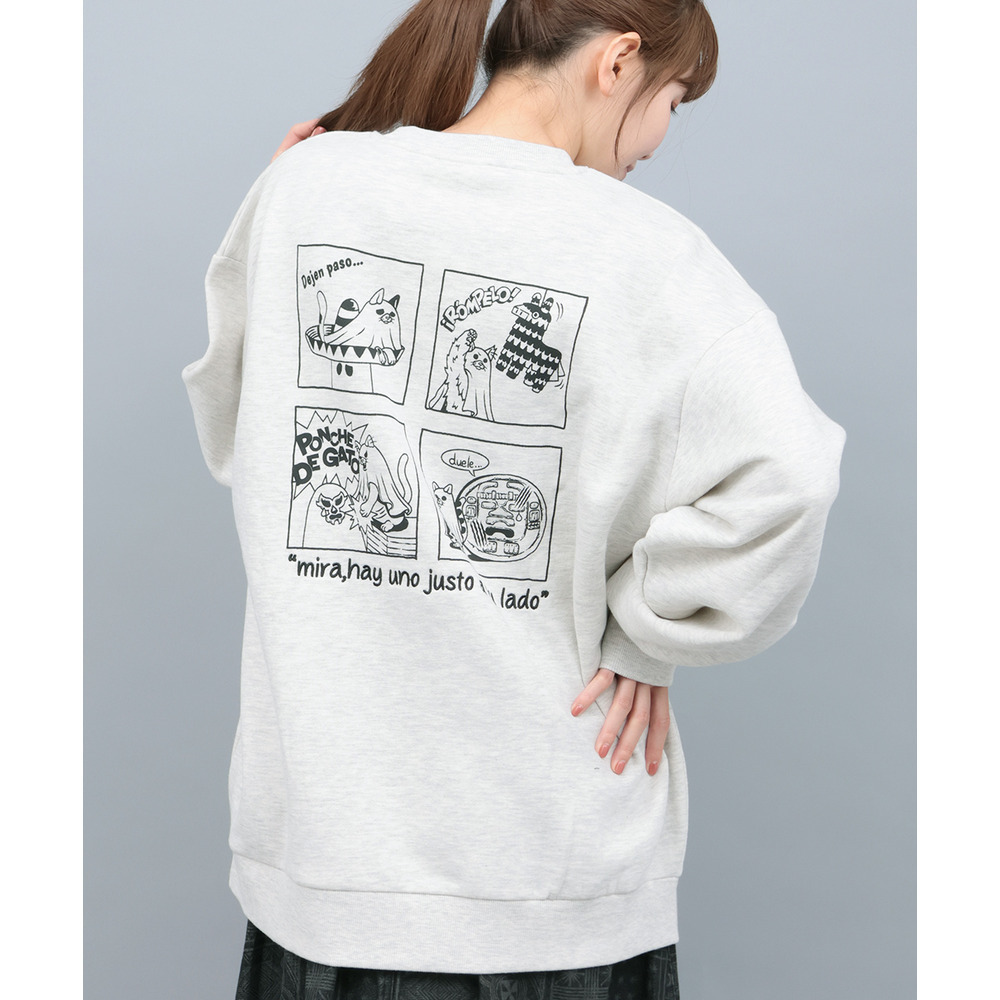 おばけネコ裏起毛プルオーバー1