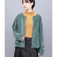 マットモールジップカーディガン