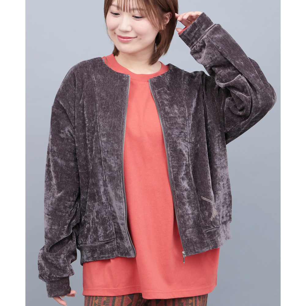 マットモールジップカーディガン1