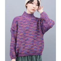 メランジハイネックニットプルオーバー