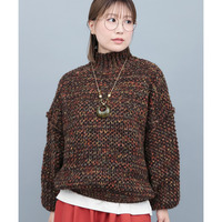 メランジハイネックニットプルオーバー