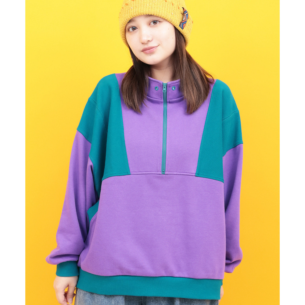 Orale! 配色ハーフジッププルオーバー