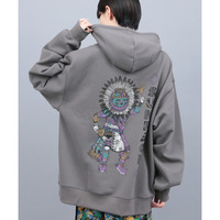 裏起毛サンフェイスプリントプルパーカー