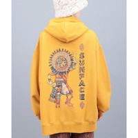 裏起毛サンフェイスプリントプルパーカー