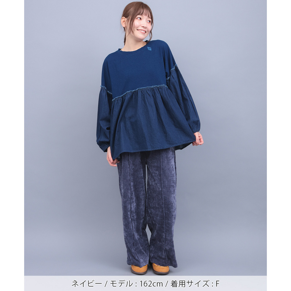 デニム×インディゴ天竺プルオーバー3