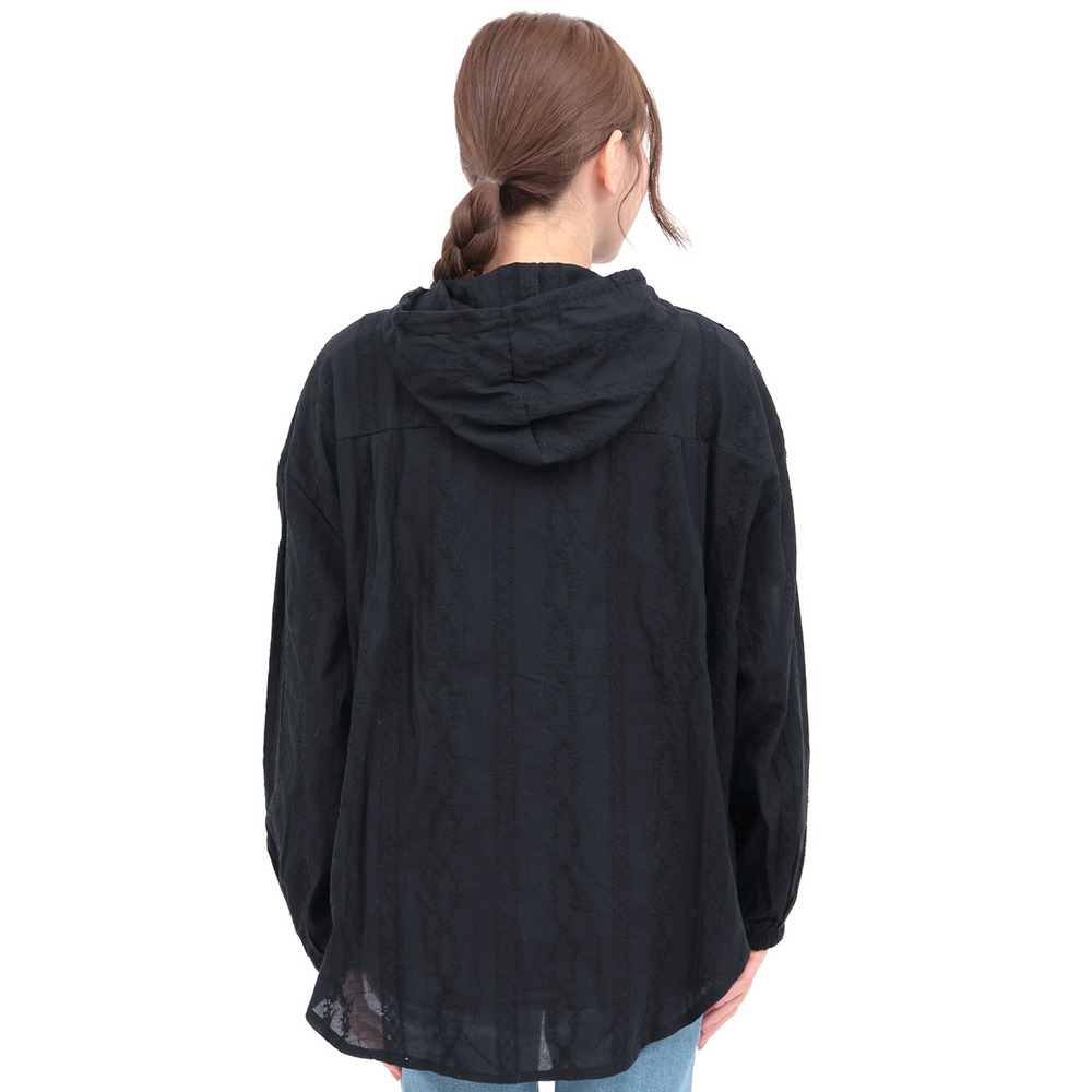 フード付きコットンレースシャツ11