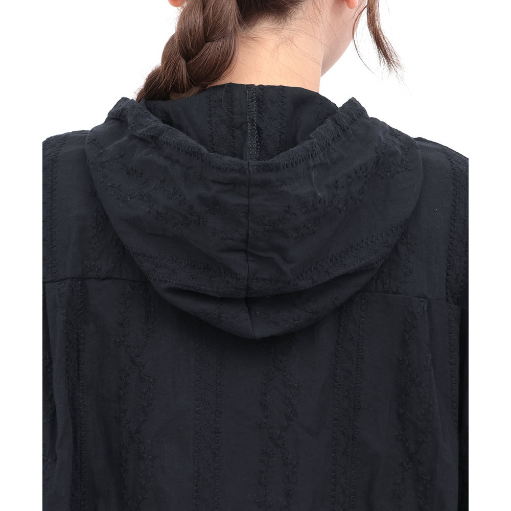 フード付きコットンレースシャツ13