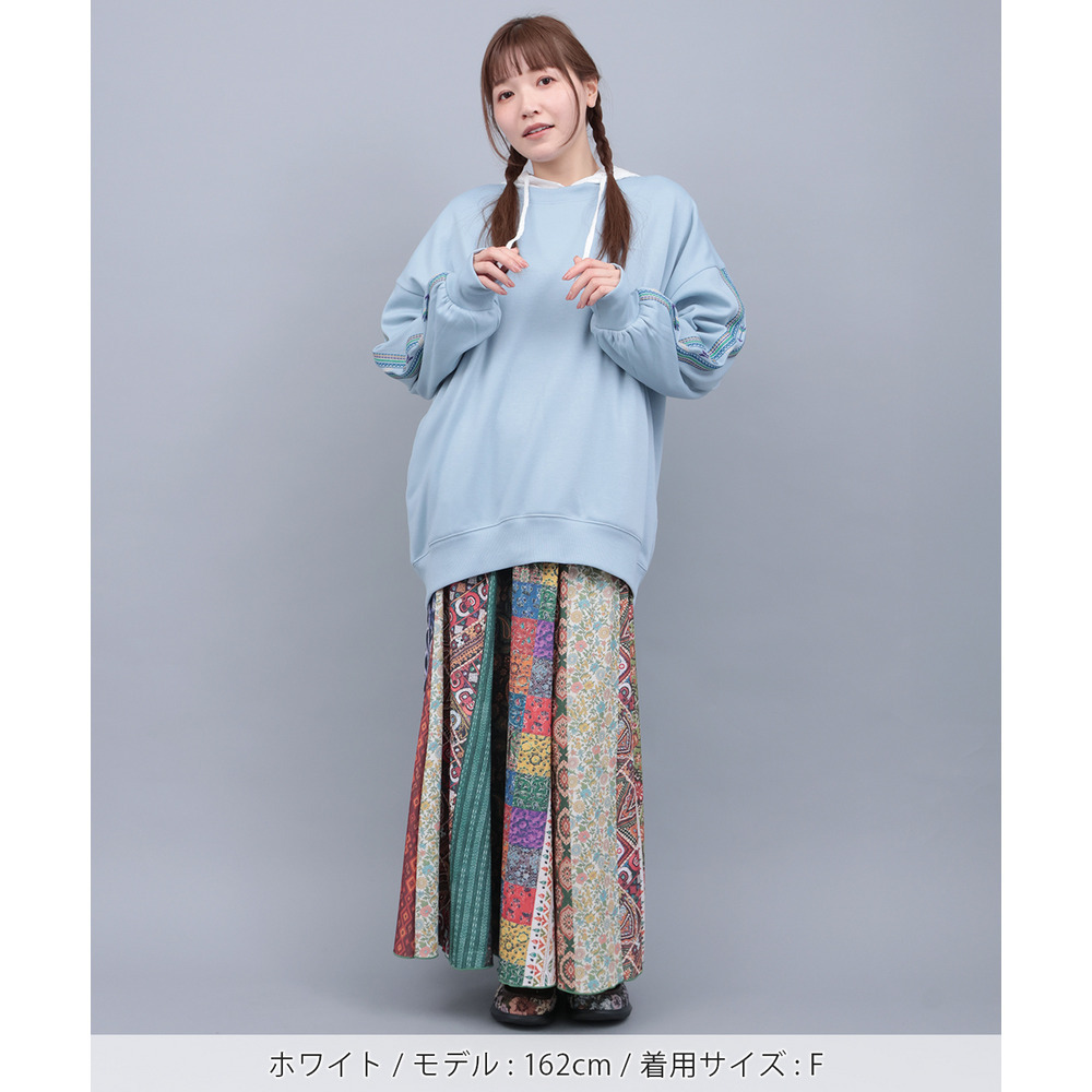 フード付きコットンレースシャツ3