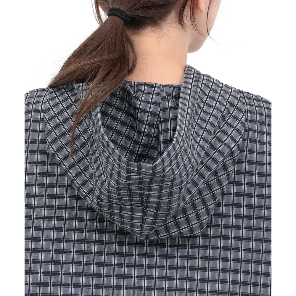 フード付きチェックシャツ14