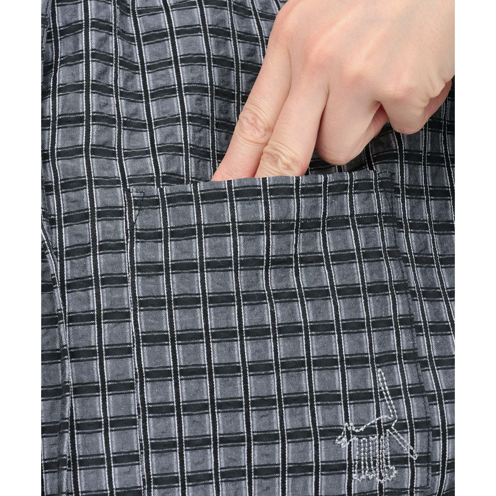 フード付きチェックシャツ15