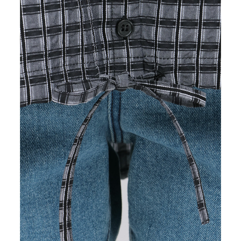 フード付きチェックシャツ17