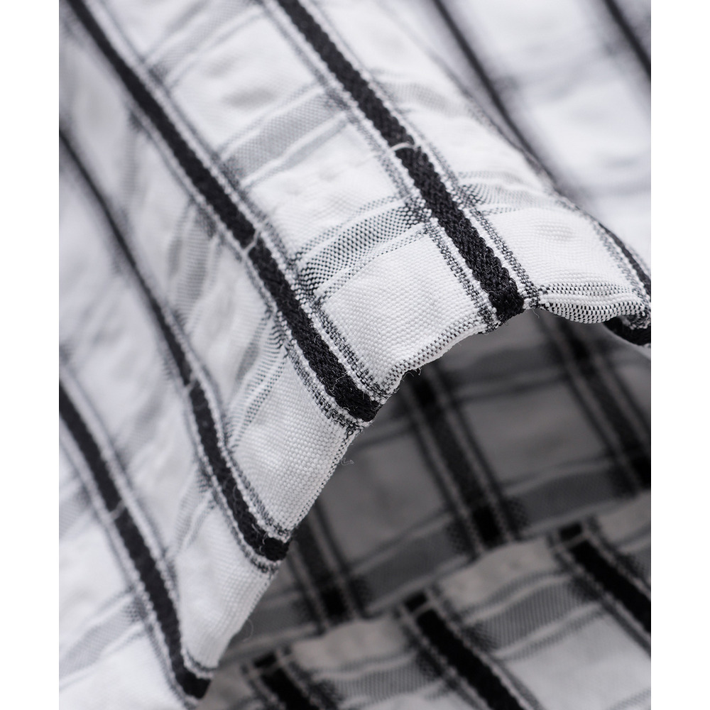 フード付きチェックシャツ22