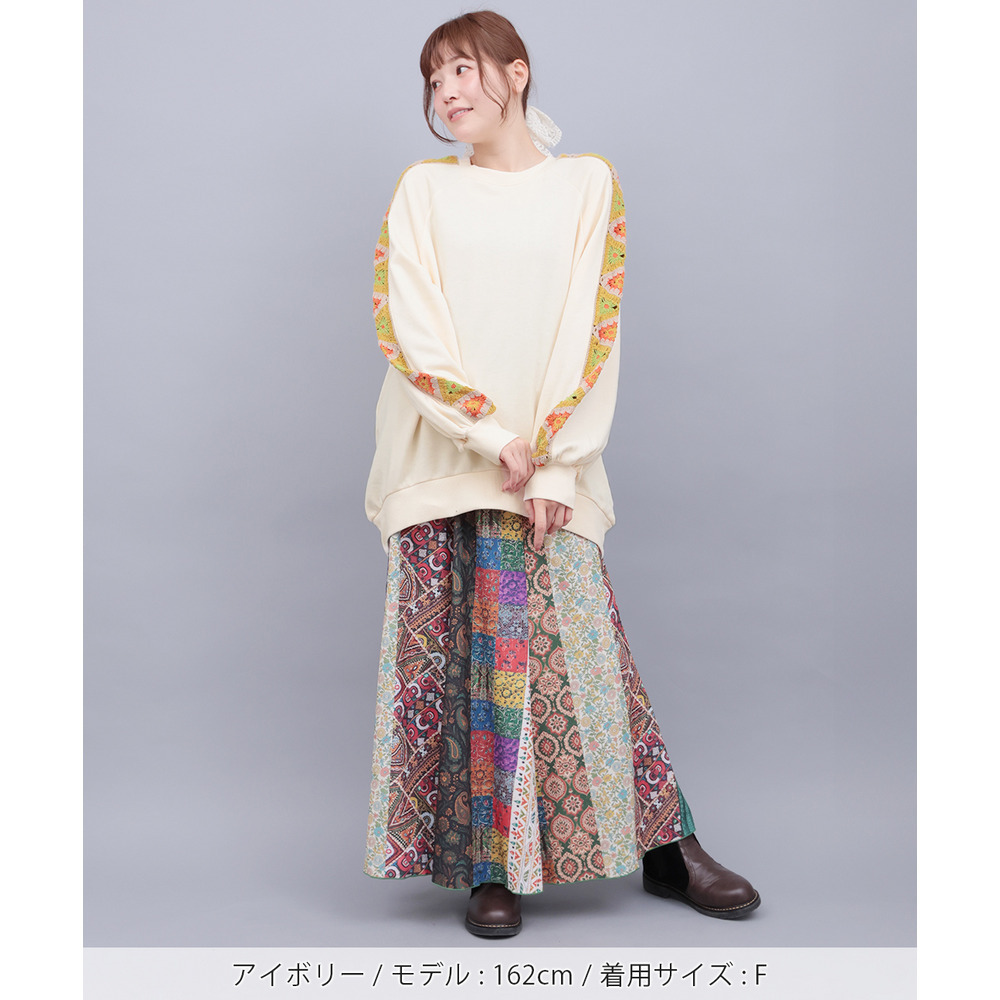 クロシェラインスリーブプルオーバー1