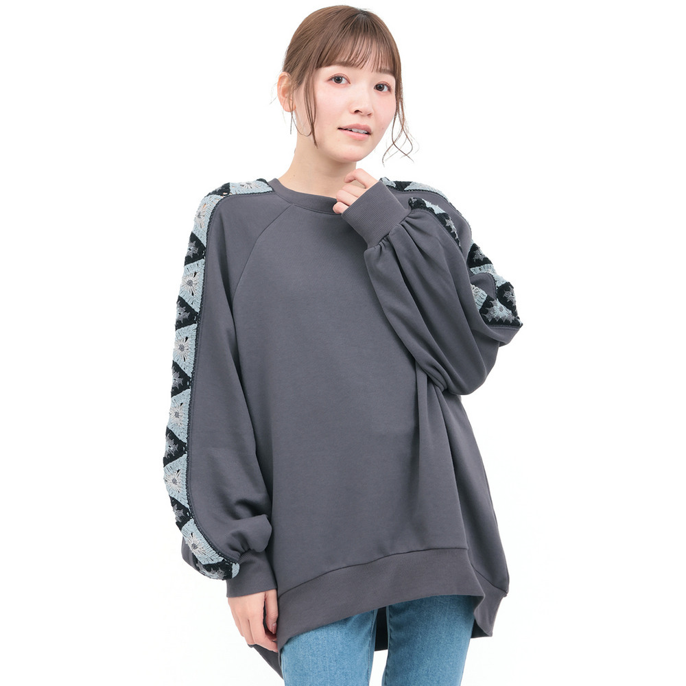 クロシェラインスリーブプルオーバー10