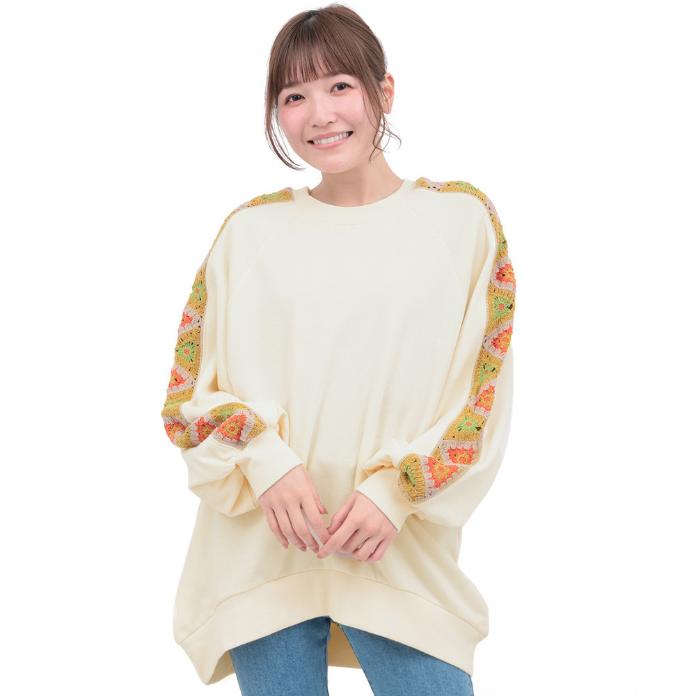 クロシェラインスリーブプルオーバー8