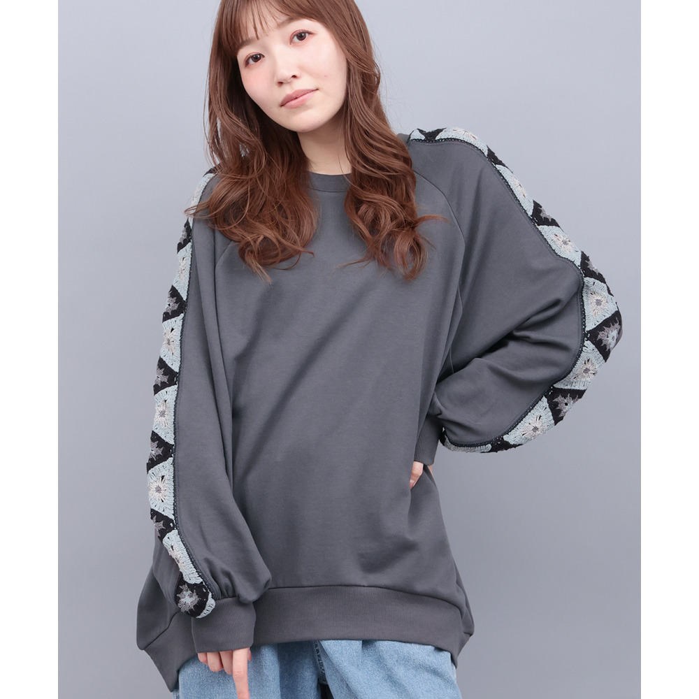 クロシェラインスリーブプルオーバー1