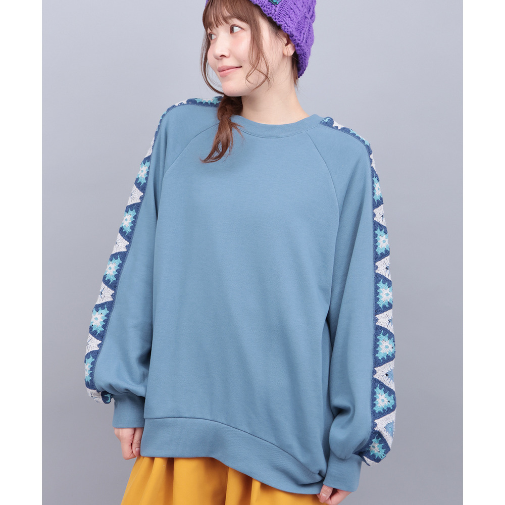 クロシェラインスリーブプルオーバー1