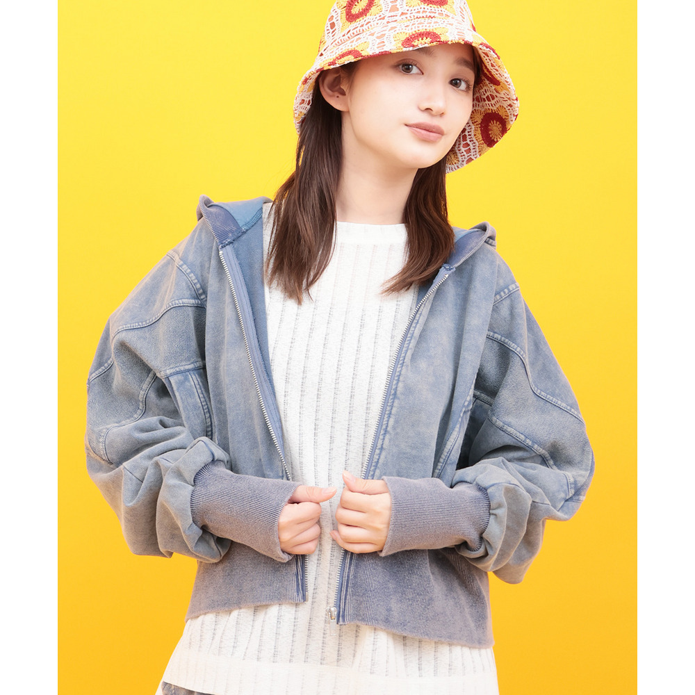 Orale! 裏毛ケミカル切替ジップパーカー2