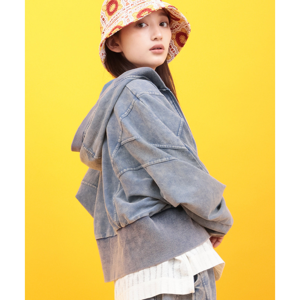 Orale! 裏毛ケミカル切替ジップパーカー3