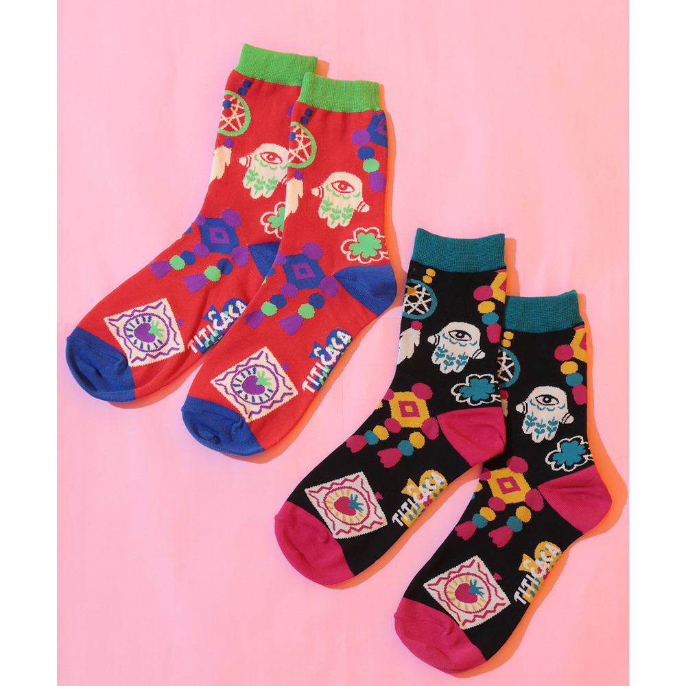 世界のお守りモチーフソックス