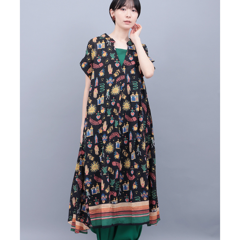 メヒコモチーフプリントワンピース
