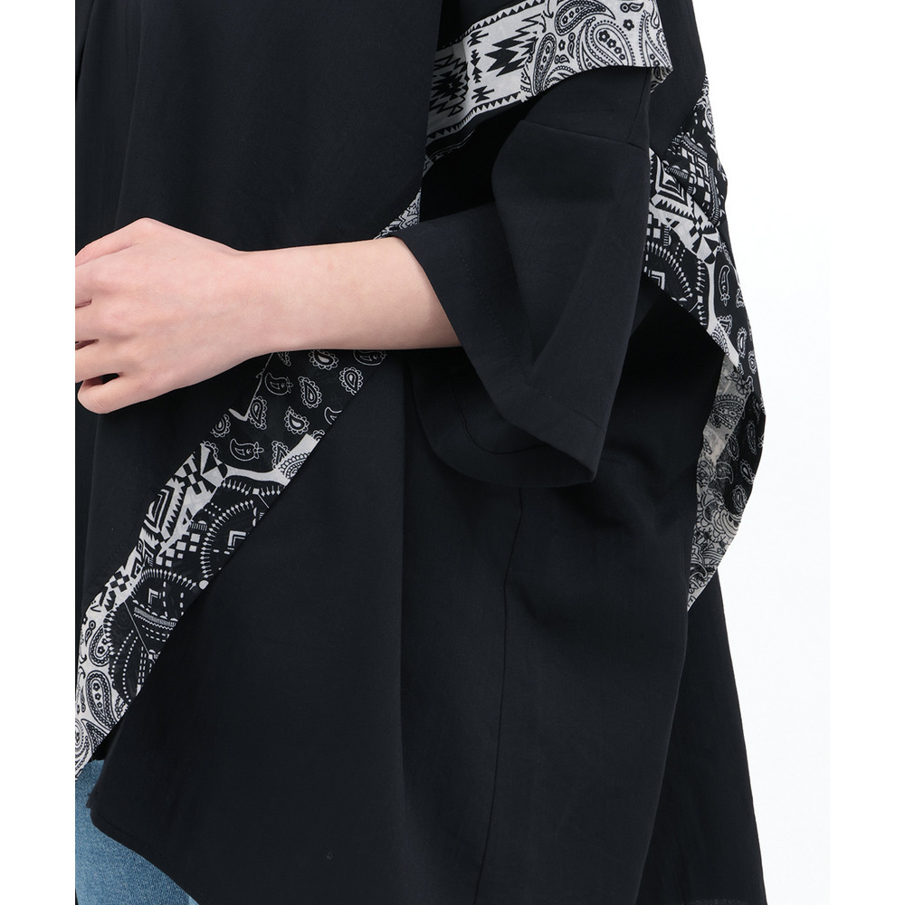 柄ライン切替シャツ14