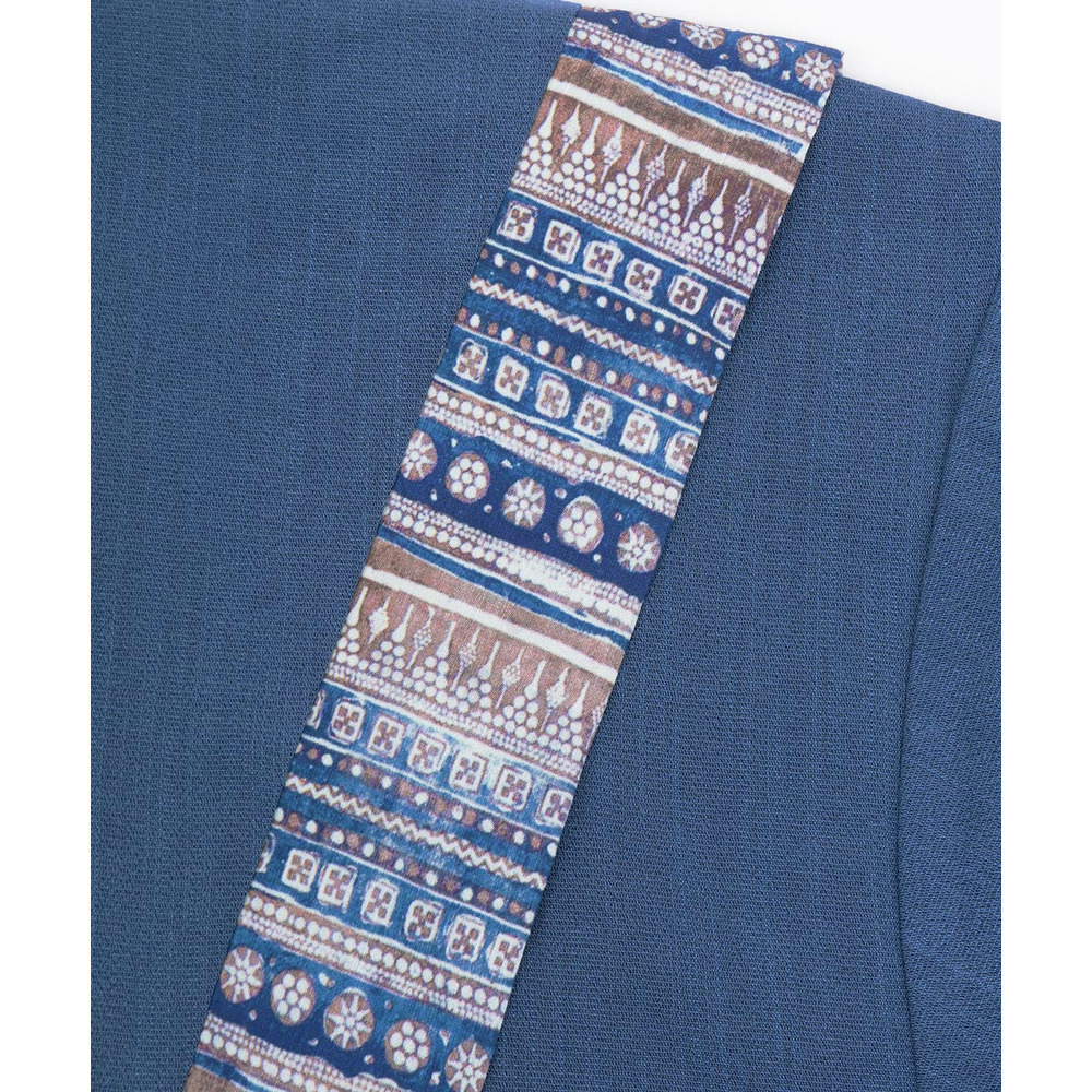 柄ライン切替シャツ16