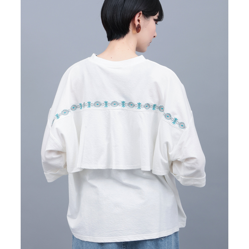 バックフレアコンチョ刺繍Tシャツ
