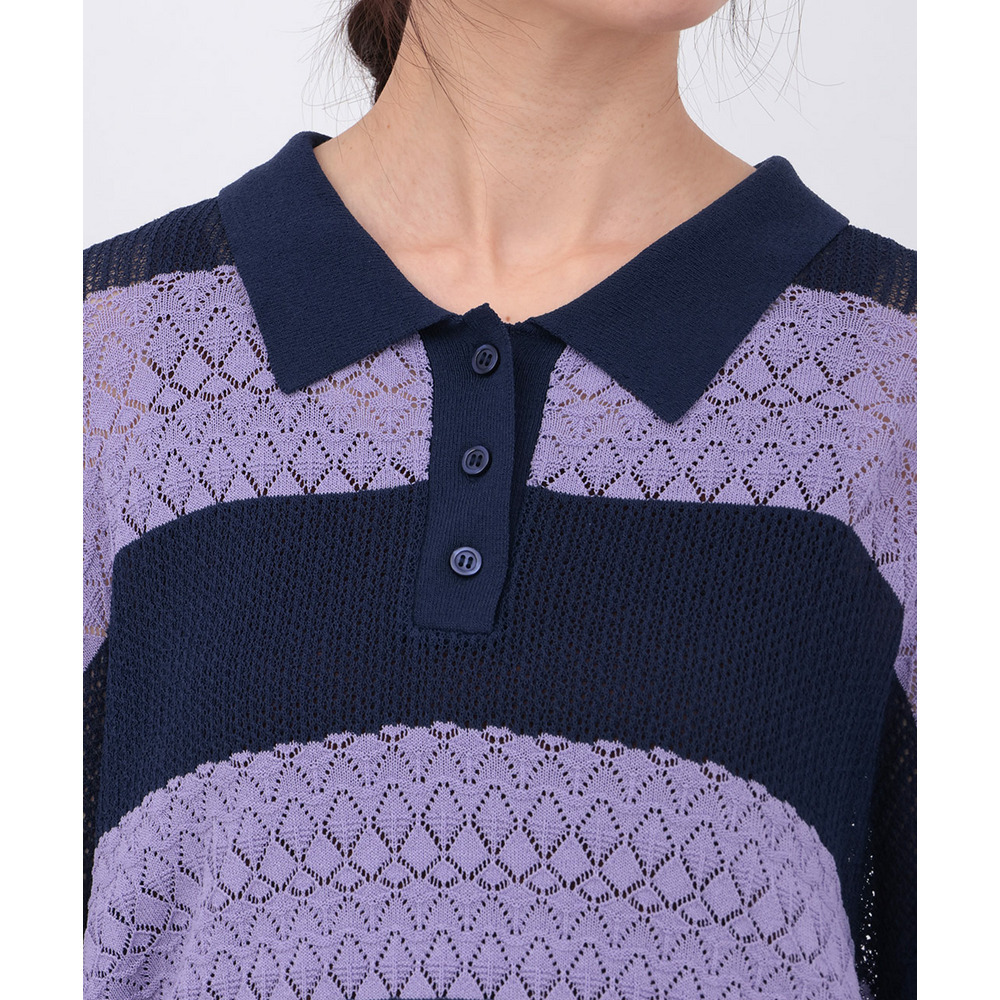 Orale! 透かし編みボーダーニットプルオーバー12