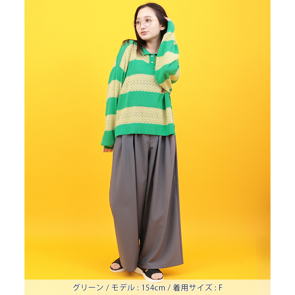 Orale! 透かし編みボーダーニットプルオーバー3