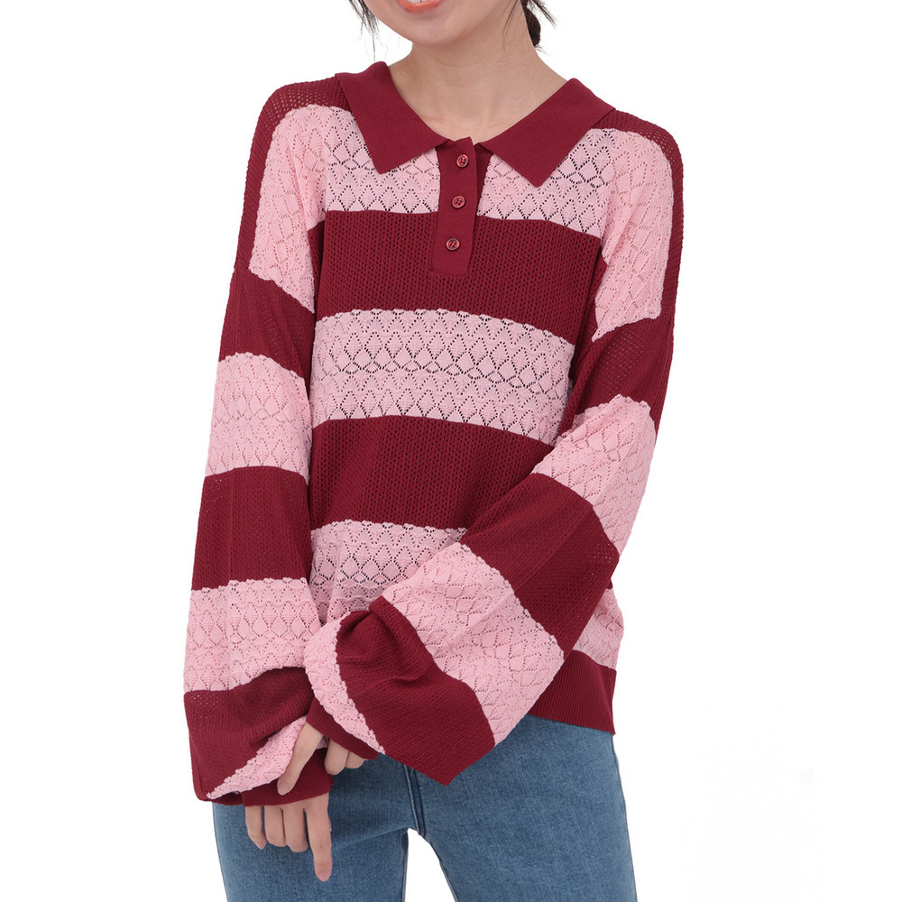 Orale! 透かし編みボーダーニットプルオーバー7