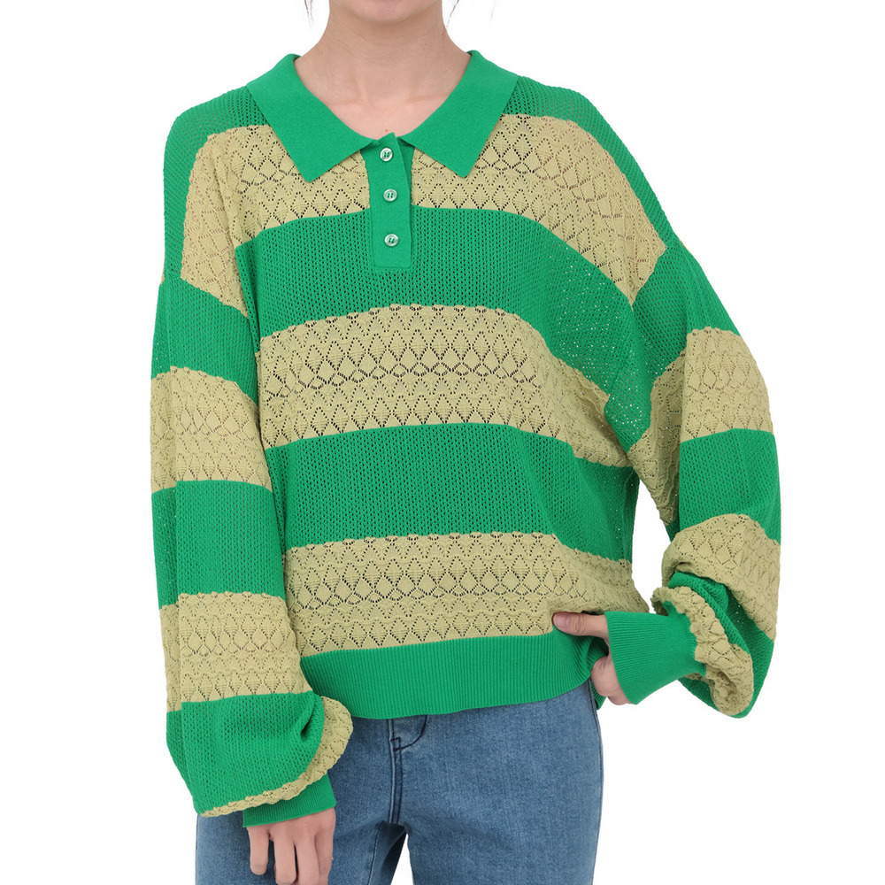 Orale! 透かし編みボーダーニットプルオーバー8