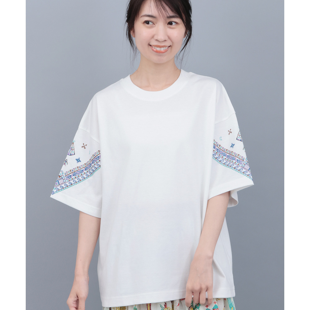 バンダナスリーブ刺繍Tシャツ2