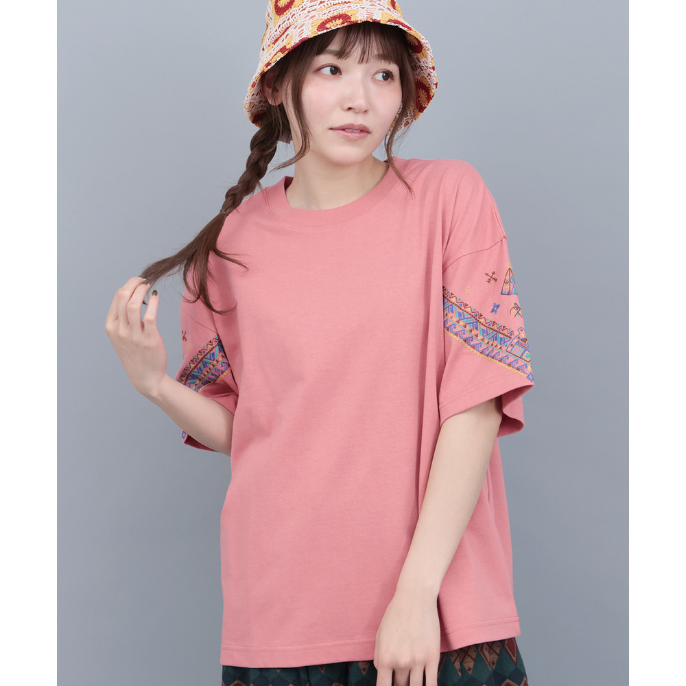 バンダナスリーブ刺繍Tシャツ1