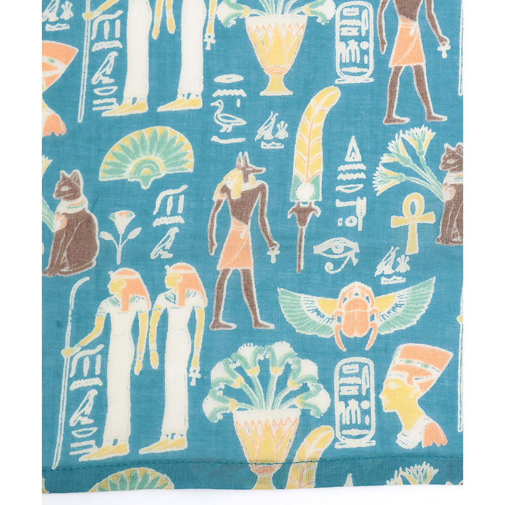 コットンボイルエジプト総柄ワンピース11