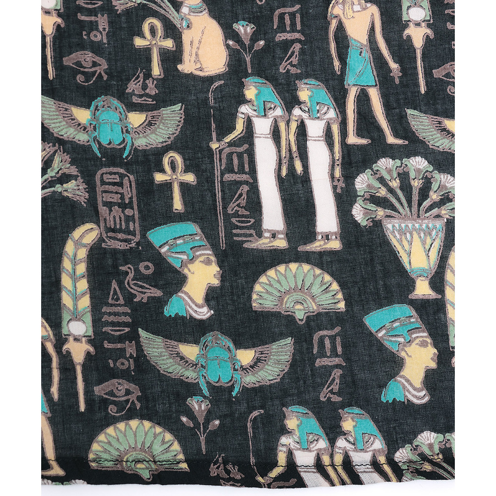 コットンボイルエジプト総柄ワンピース12