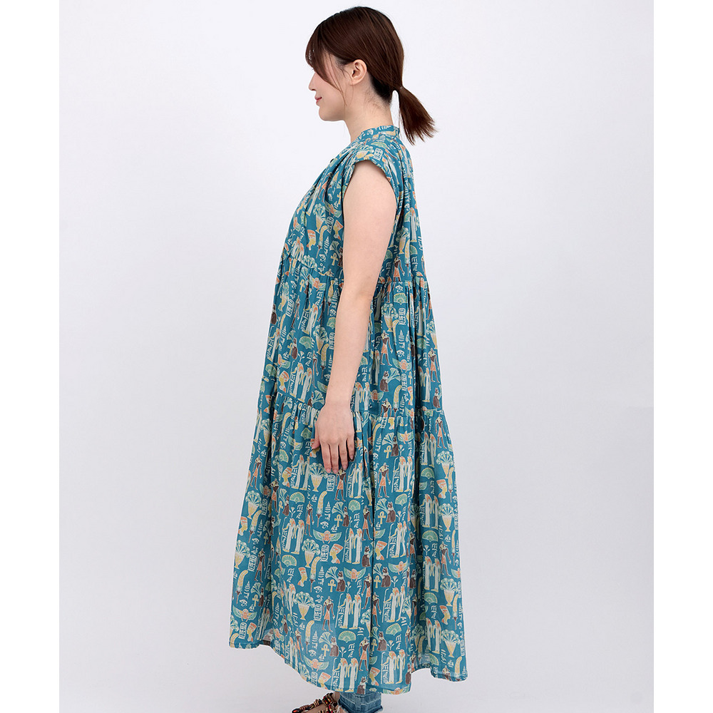 コットンボイルエジプト総柄ワンピース7